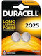 Duracell Long Lasting Power Μπαταρίες Λιθίου Ρολογιών CR2025 3V 2τμχ