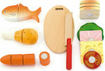 Viga Toys Cooking Toy / Kitchen Utensils Ξύλινα Τρόφιμα Γεύματος Διαίρεσης made of Wood 50260