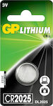GP Batteries Lithium Cell Battery CR2025 3V 1pcs