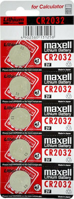 Maxell Μπαταρίες Λιθίου Ρολογιών CR2032 3V 5τμχ