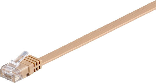 Goobay Flat U/UTP Cat.6 (Gigabit) Καλώδιο Δικτύου Ethernet 10m Μπεζ