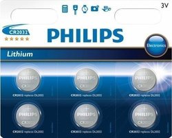 Philips Lithium Button Cell Battery Μπαταρίες CR2032 3V 6τμχ