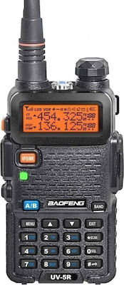 Baofeng UV-5R UHF/VHF Wireless Transceiver 5W with Monochrome Display Black