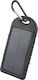 Waterproof Solar Power Bank Слънчева 5000mAh с 2 USB-A порта Черен