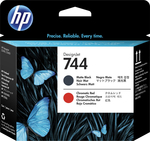 HP 744 InkJet Printer Ink Matte Black / Red (F9J88A)