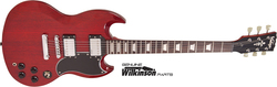 Vintage Electric Guitar VS6 ReIssued with HH Pickups Layout, Rosewood Fretboard in Cherry Red