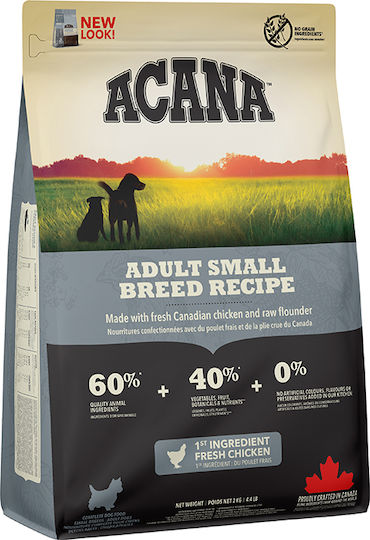 Acana Adult Small Breed 2kg Ξηρά Τροφή χωρίς Σιτηρά για Ενήλικους Σκύλους Μικρόσωμων Φυλών με Κοτόπουλο