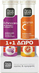 Pharmalead NutraLead Echinacea Vitamin C Zinc + Vitamin C 550 Συμπλήρωμα για την Ενίσχυση του Ανοσοποιητικού 2 x 20 αναβράζοντα δισκία Multiflavoured