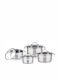 Lamart Pots Set of Stainless Steel with No Coating Silver 8pcs