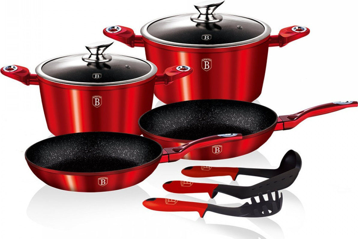 Berlinger Haus Metallic Line Σετ Μαγειρικά Σκεύη από Αλουμίνιο Burgundy ...