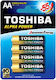 Toshiba 4 Pack Alkaline Batteries AA Alpha Power 1.5V