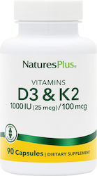 Nature's Plus Витамин D3/ Витамин K2 1000 IU 90 Растителни Капсули Nature's Plus Витамин D3/ Витамин K2 1000 IU 90 Растителни Капсули