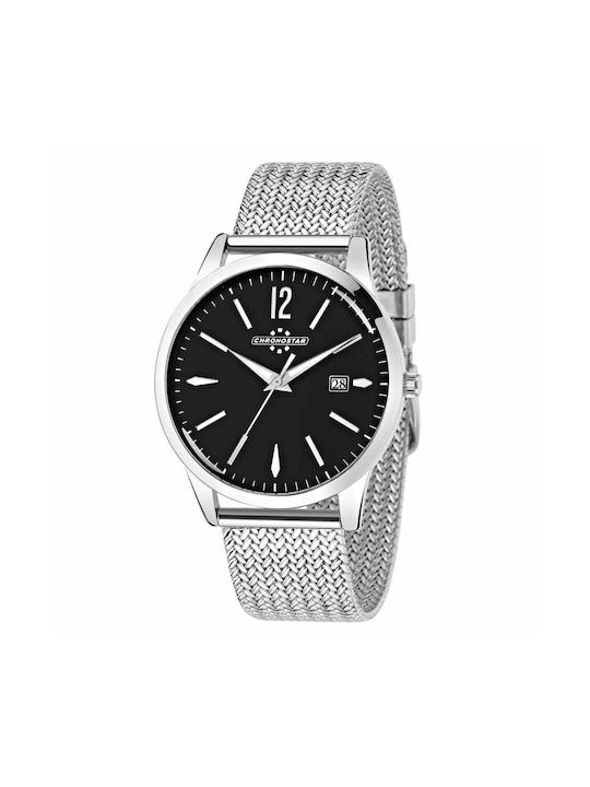 Chronostar Uhr Batterie mit Silber Metallarmban...