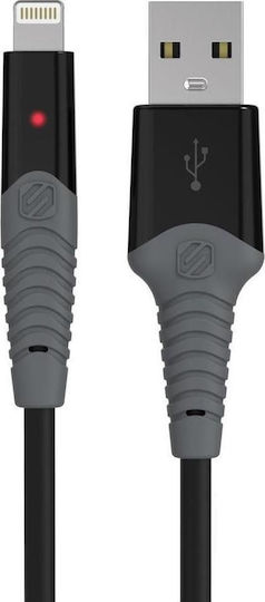 Scosche Strikeline Rugged LED USB-A la Cablu Lightning Negru 0.9m (RI3LED)