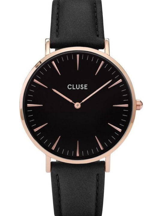 Cluse La Boheme Women's Watch with Black Leather Strap