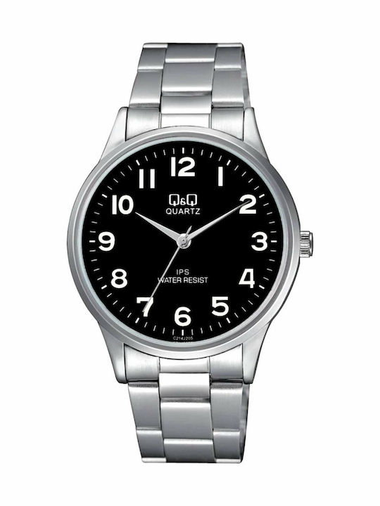 Q&Q Men's Watch 40mm Battery with Silver Metal Bracelet
