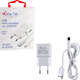 Volte-Tel Φορτιστής και Καλώδιο micro USB Λευκός (VCD05+VLU15)