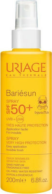 Uriage Bariesun Impermeabil Bebeluș Crema de Soare Spray pentru Față & Corp SPF50 200ml