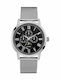 Guess Delancy Moonphase Men's Watch 44mm Chronograph Battery with Silver Metal Bracelet