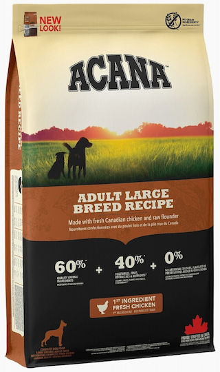 Acana Adult Large Breed Recipe 17kg Ξηρά Τροφή χωρίς Σιτηρά για Ενήλικους Σκύλους Μεγαλόσωμων Φυλών με Κοτόπουλο και Ψάρια