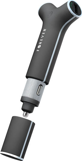 Forever Y-Style Car Charger 2.6A with Ports: 2xUSB Black Color