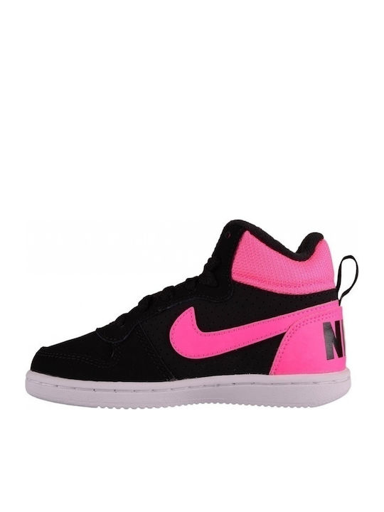 Court Court Borough Mid PS Kids Sports Shoes Basketball with Laces Black / Pink Blast