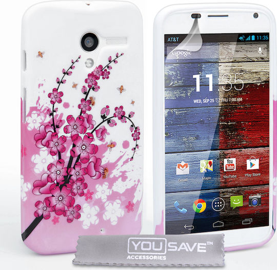 YouSave Accessories Floral Bee Silicone Gel Case (Moto X) Back Cover Σιλικόνης Πολύχρωμο