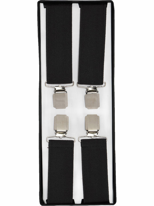 Hosenträger Herren einfarbig schwarz auf 35mm mit elastischen Länge 120 cm (einstellbar) OEM 30135