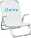 HomeMarkt Small Chair Beach Aluminium with High Back White