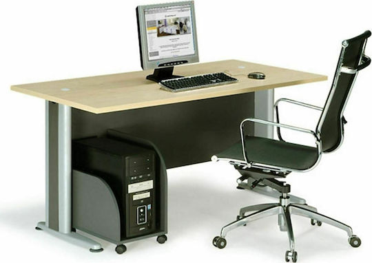 Professional Office Basic Wooden Beige with Metal Legs 180x80x75cm