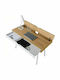 Birou Din Lemn Alb / Natural Cu Picioare Metalice 115x55x75cm EO420
