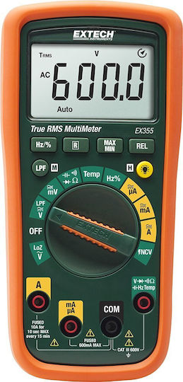 Extech EX355 Ψηφιακό Πολύμετρο True RMS με Μέτρηση AC / DC / Αντίστασης / Χωρητικότητας / Θερμοκρασίας