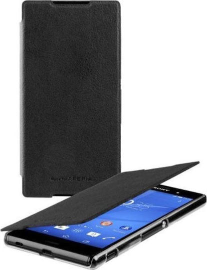 Roxfit Book Δερματίνης Μαύρο (Xperia Z3 Plus)