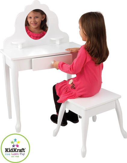 Kidkraft Medium Vanity & Stool - White Children's Beauty Vanity