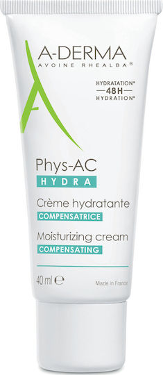 A-Derma Phys-AC 24ωρη Ενυδατική Κρέμα Προσώπου κατά της Ακμής 40ml