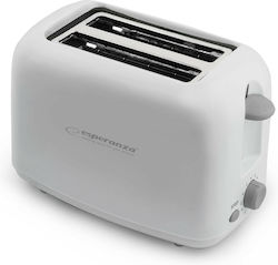 Esperanza Toster Ciabatta Toaster 2 Slots 600W White