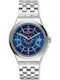 Swatch Sistem Boreal Ανδρικό Ρολόι 42mm Αυτόματο με Ασημί Μεταλλικό Μπρασελέ
