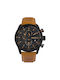 Timberland Henniker II Watch Chronograph Battery with Brown Leather Strap