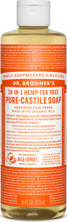 Dr Bronner's Pure-Castile Течен Сапун Душ Гел с Чаено Дърво Антисептично 473ml