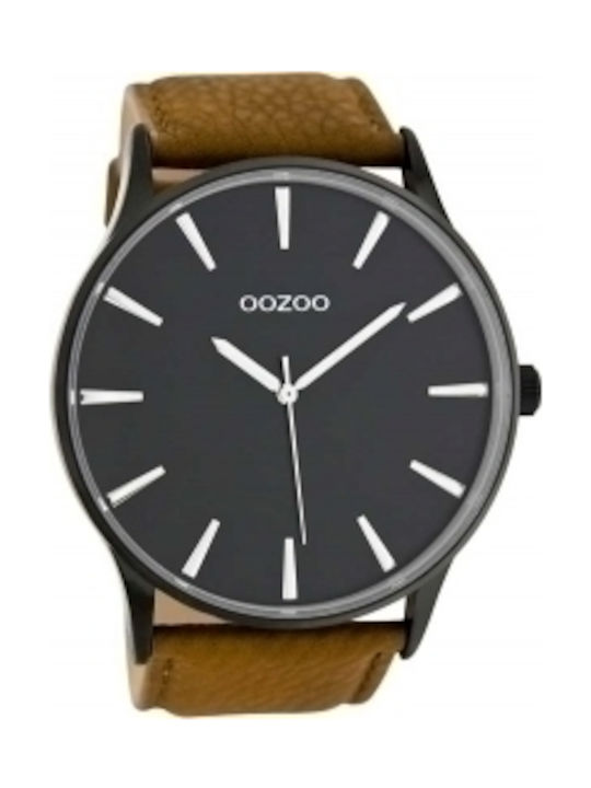 Oozoo Timepieces XXL Uhr mit Braun Lederarmband