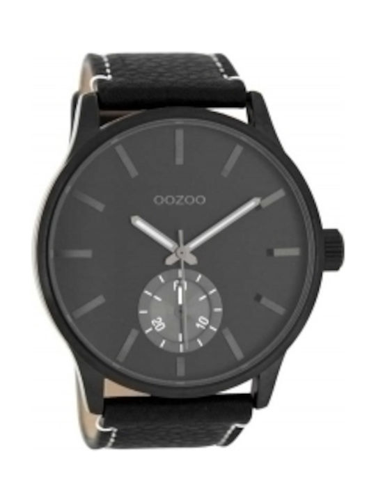 Oozoo Timepieces XXL Ceas Baterie cu Negru Brățară din piele