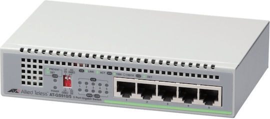 Allied Telesis AT-GS910/5 Negestionat L2 Switch cu 5 Porturi Gigabit (1Gbps) Ethernet