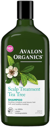 Avalon Organics Scalp Treatment Tea Tree Șampon Împotriva Mătreții pentru Toate Tipurile de Păr 325ml