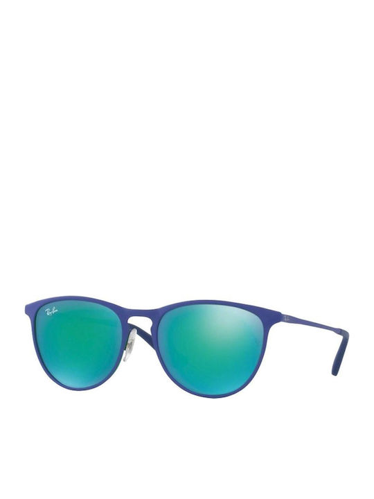 Ray Ban Ochelari De Soare Pentru Copii Rotunzi Cu Lentilă Oglindă Albastră