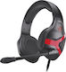 Zeroground HD-1200G Soji v2.0 Over Ear Gaming Headset με σύνδεση 3.5mm / 2x3.5mm Κόκκινο