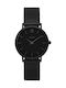 Cluse Minuit Mesh Γυναικείο Ρολόι 38mm Μπαταρίας με Μαύρο Μεταλλικό Μπρασελέ