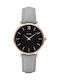 Cluse Minuit Women's Watch with Gray Leather Strap
