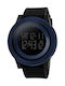 Skmei Digital Watch Battery with Rubber Strap Blue