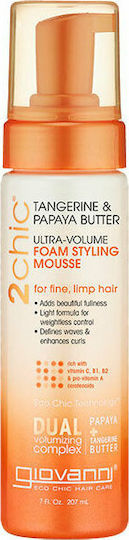 Giovanni Ultra Volume Foam Styling Mousse Tangerine & Papaya Hair Foam for Volume 207ml