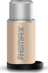 Remax RA-USB1 Μετατροπέας USB-C male σε micro USB female Gold Χρυσό